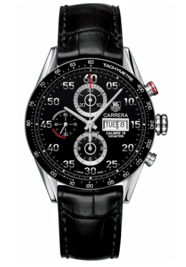 Correa de reloj Tag Heuer CV2A10/0.FC6235 Cuero Negro 22mm